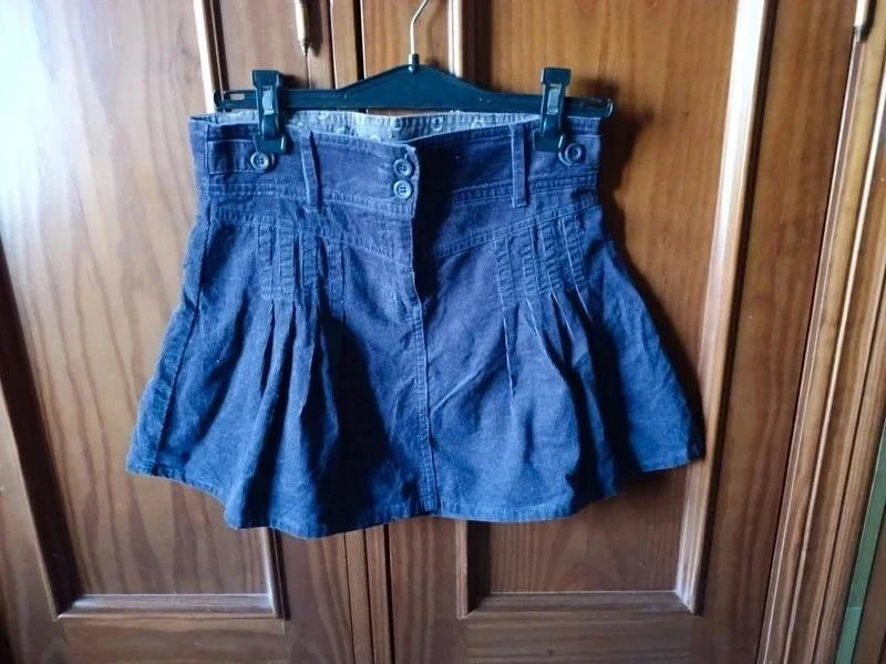 Falda Corta de Pana Azul Marino NKY Niña - Talla 10 años